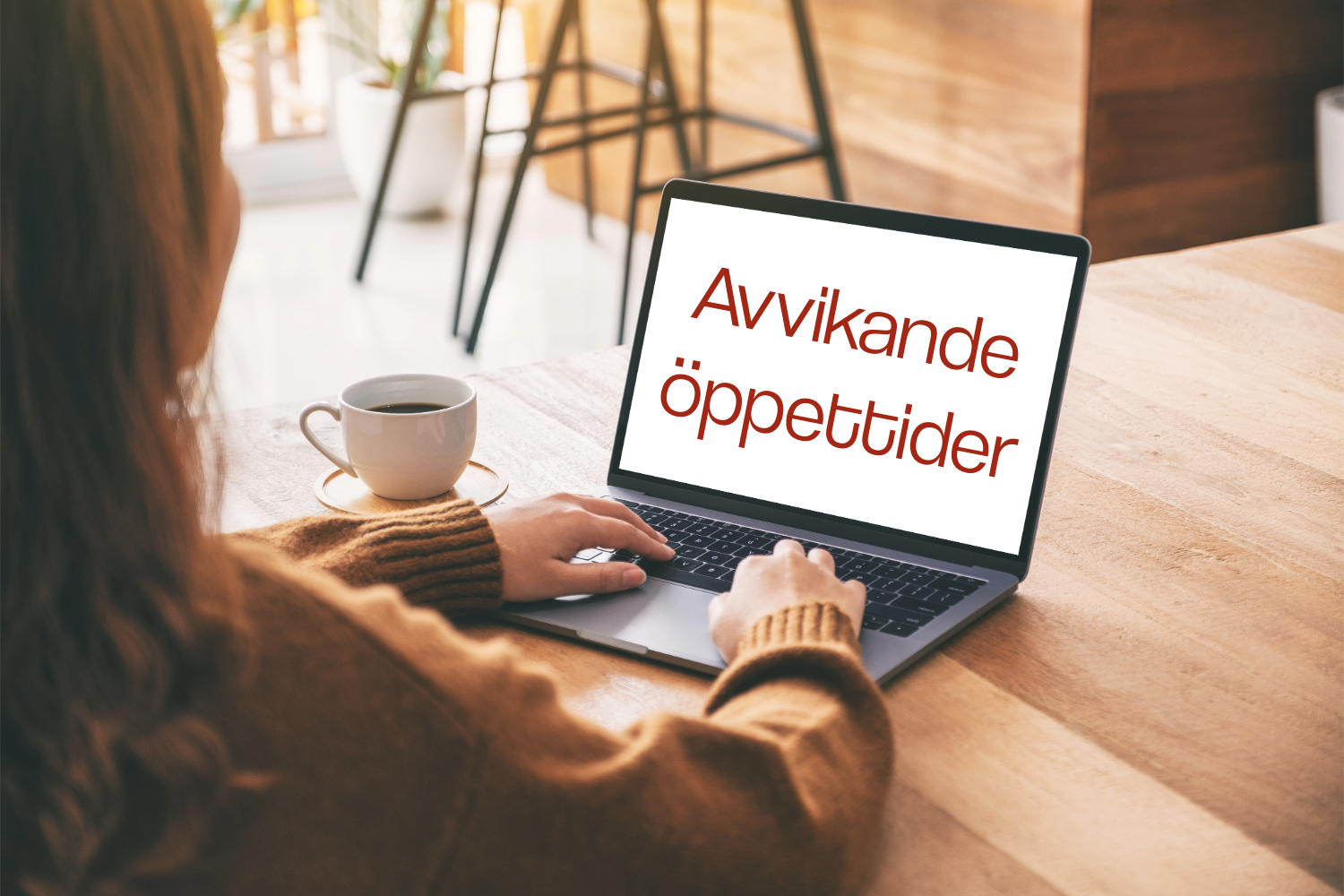Avvikande öppettider, dator, skärm